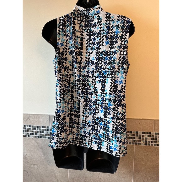 KARL LAGERFELD Jersey Sleeveless Multicolor Geometric Print SZ M - Picture 3 of 4